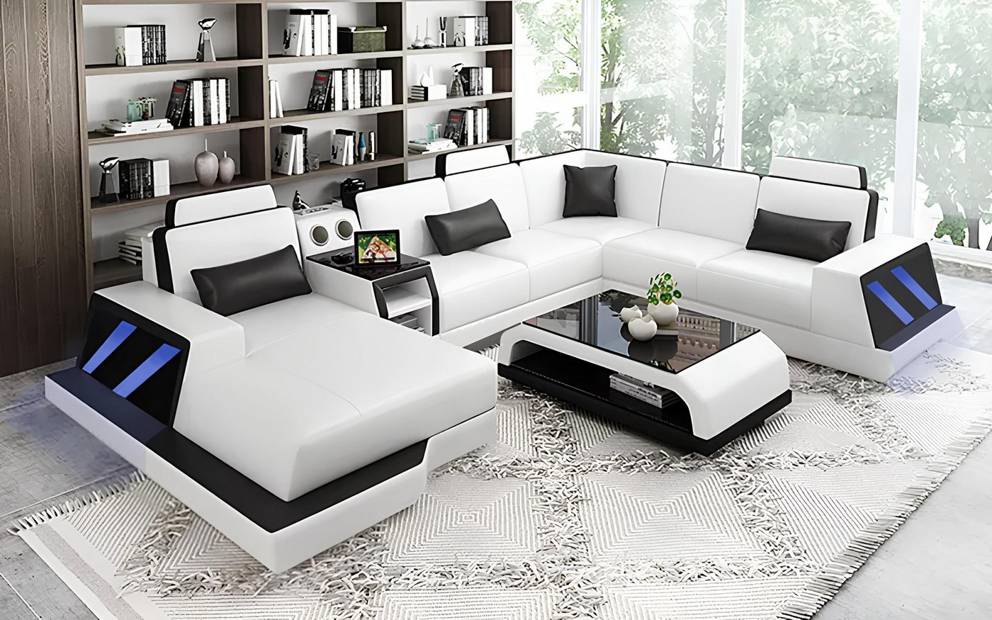 Xlmoebel Ecksofa Wohnlandschaft mit Ecksofa und Tisch im 2-teiligen Design. günstig online kaufen