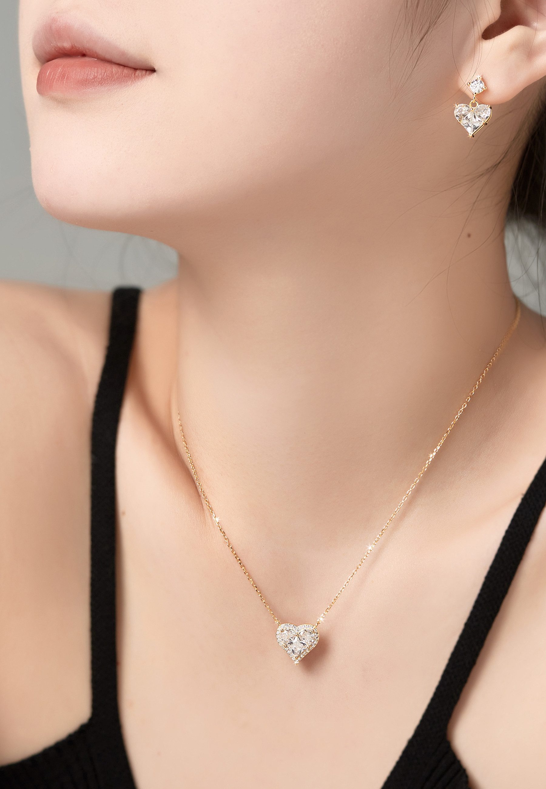 BRELLATO Schmuckset Herz-Anhänger Halskette Ohrstecker, Geschenk-Idee günstig online kaufen