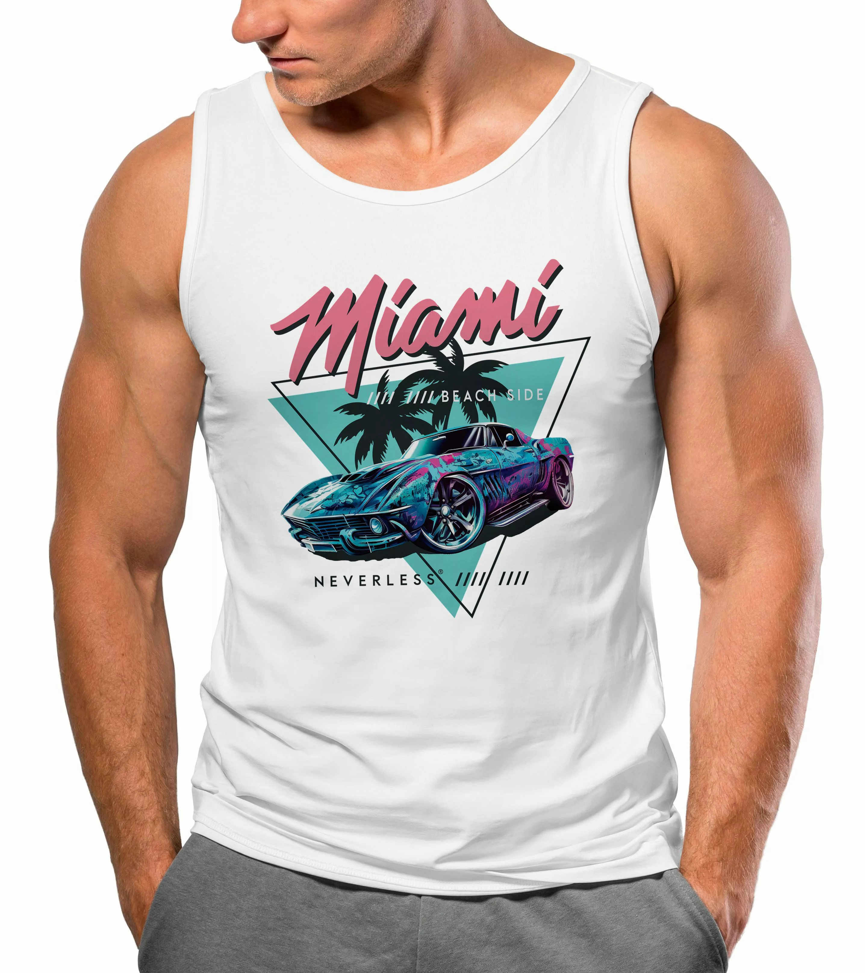 Neverless Tanktop Herren Tank-Top Bedruckt Miami günstig online kaufen