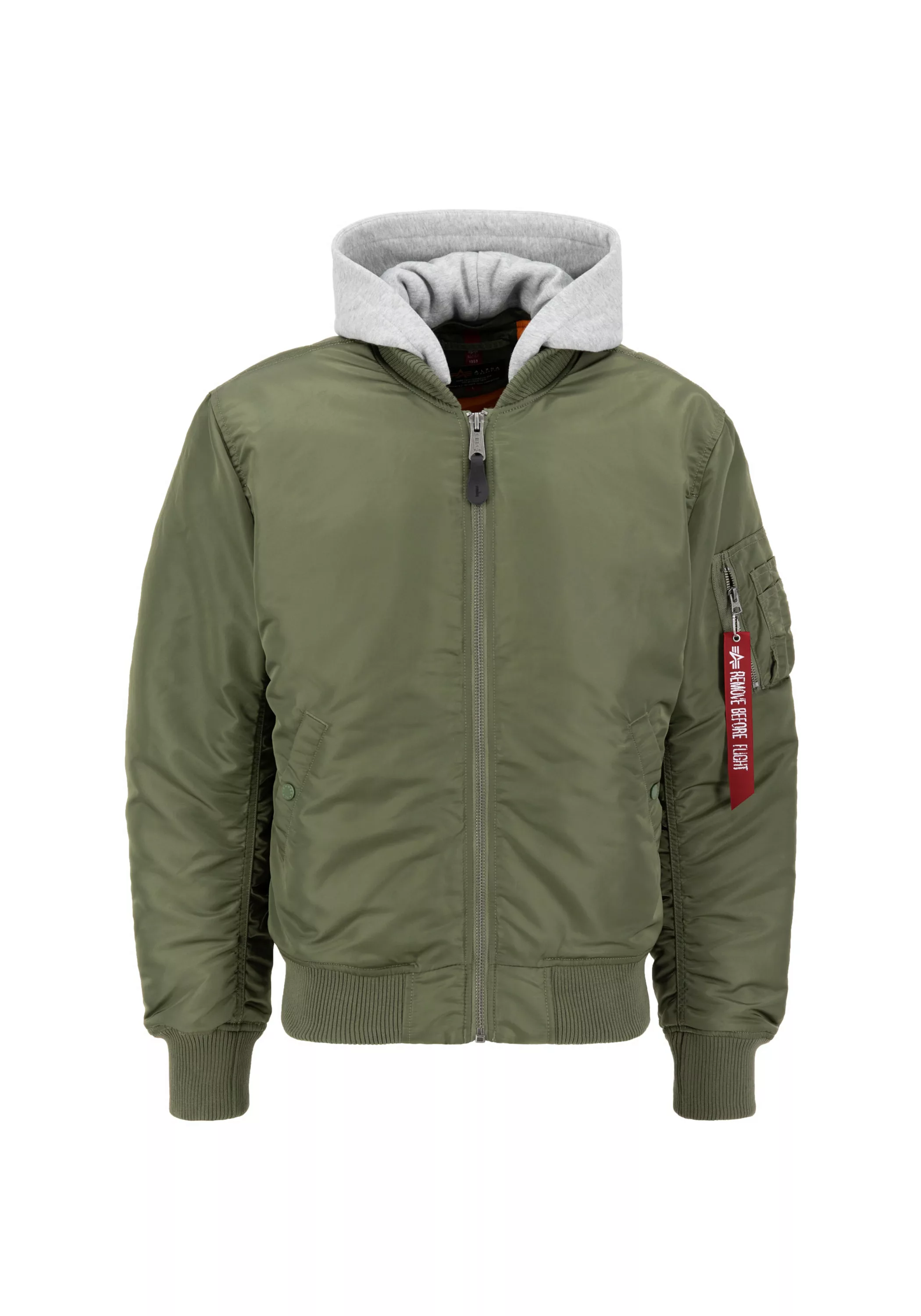 Alpha Industries Bomberjacke "MA-1 Zip Hood Back EMB Bomberjacke" günstig online kaufen