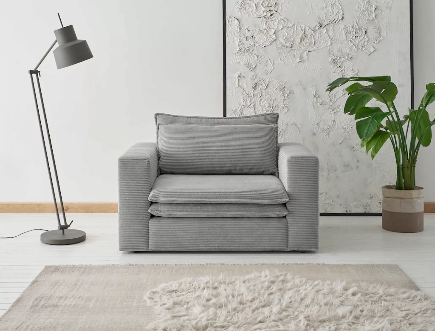 Places of Style Loveseat "PIAGGE", Hochwertiger Cord, trendiger Loveseat günstig online kaufen