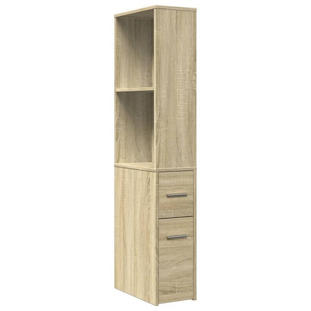 vidaXL Fächerschrank Badschrank Schmal mit Rollen Sonoma-Eiche Holzwerkstof günstig online kaufen