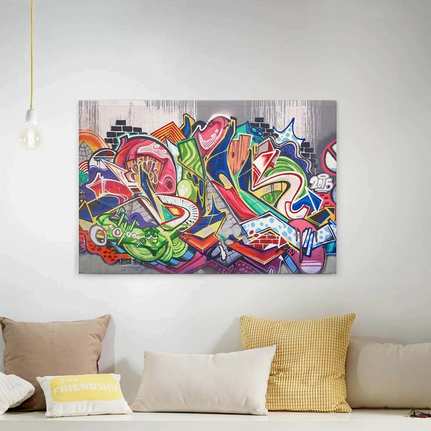 A.S. Création Leinwandbild "Graffiti", Kunst-Gemälde-Kinder, (1 St.), Graff günstig online kaufen