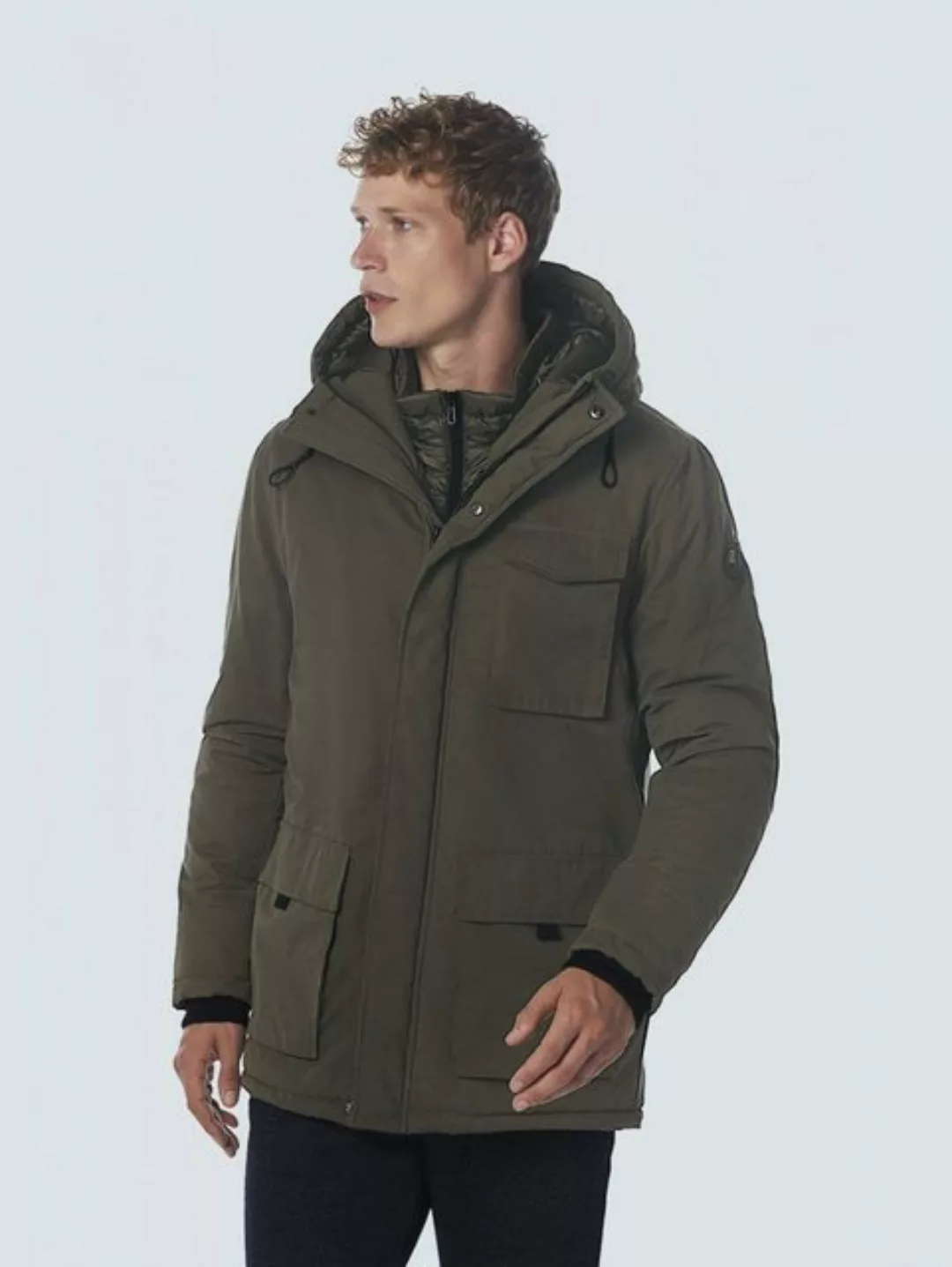 NO EXCESS Winterjacke Jacket Long Fit Hooded Double Front günstig online kaufen
