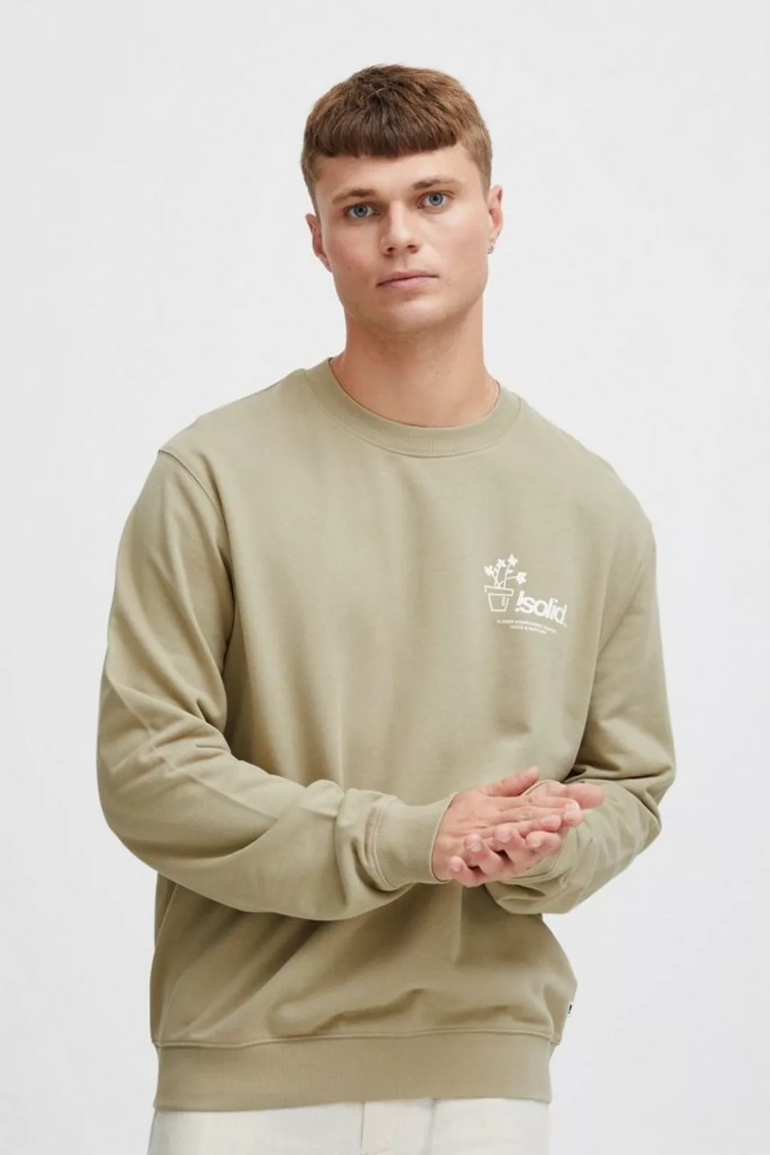 !Solid Sweatshirt SDImran lässiger Rundhalspullover mit Backprint günstig online kaufen