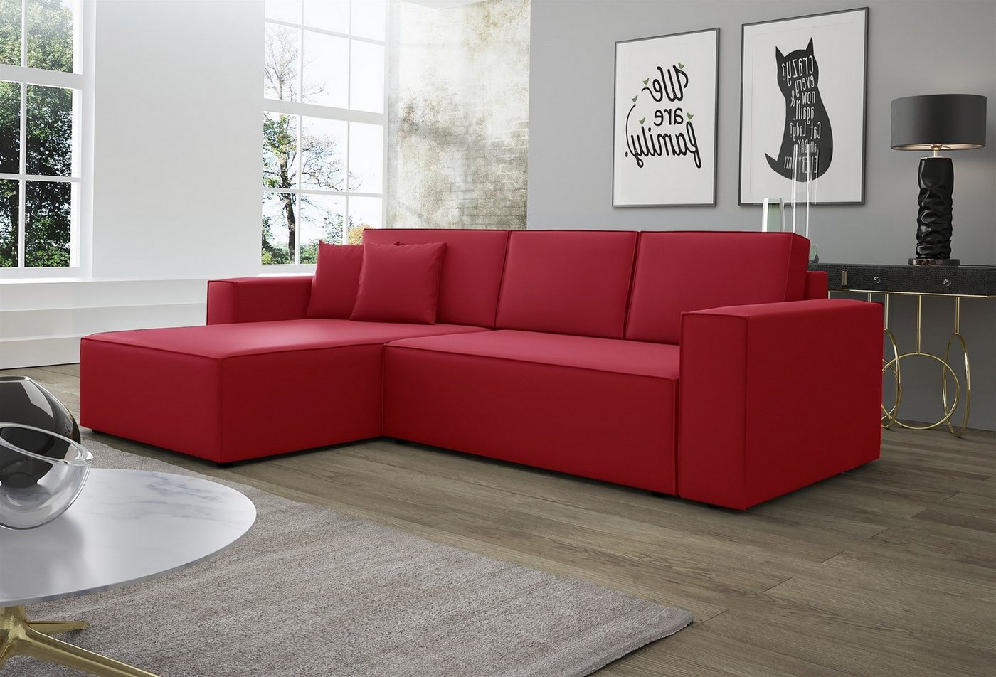 Fun Möbel Ecksofa Schlafsofa Sofa CONOR PREMIUM Stoff oder Kunstleder, inkl günstig online kaufen