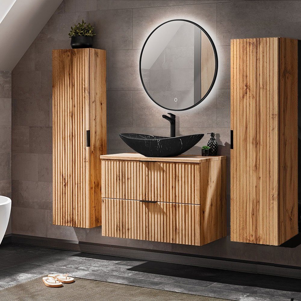 Lomadox Badmöbel-Set ADELAIDE-56, (Spar-Set, 4-St), Eiche günstig online kaufen