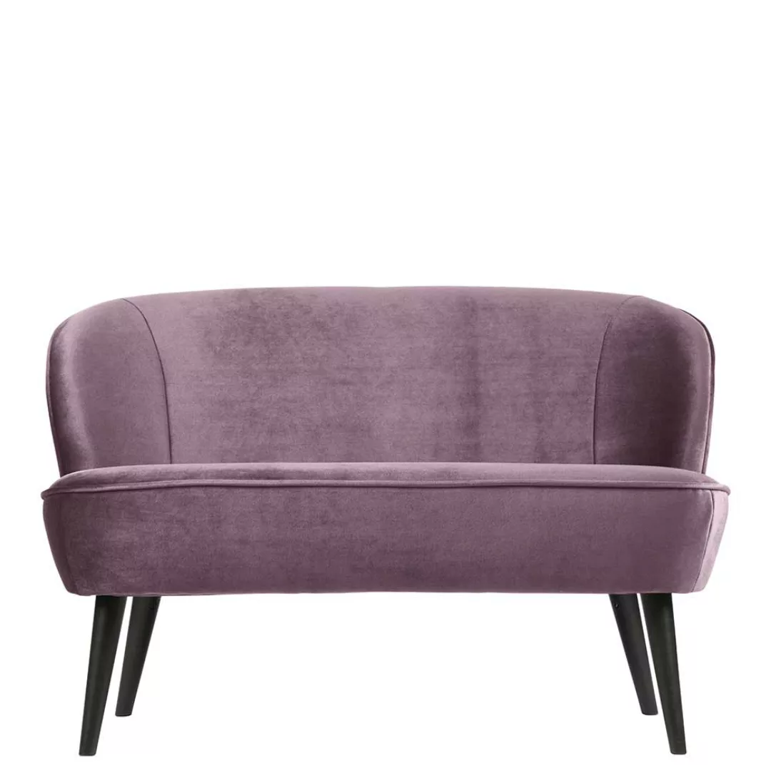 Retro Sofa in Fliederfarben Samt 110 cm breit günstig online kaufen