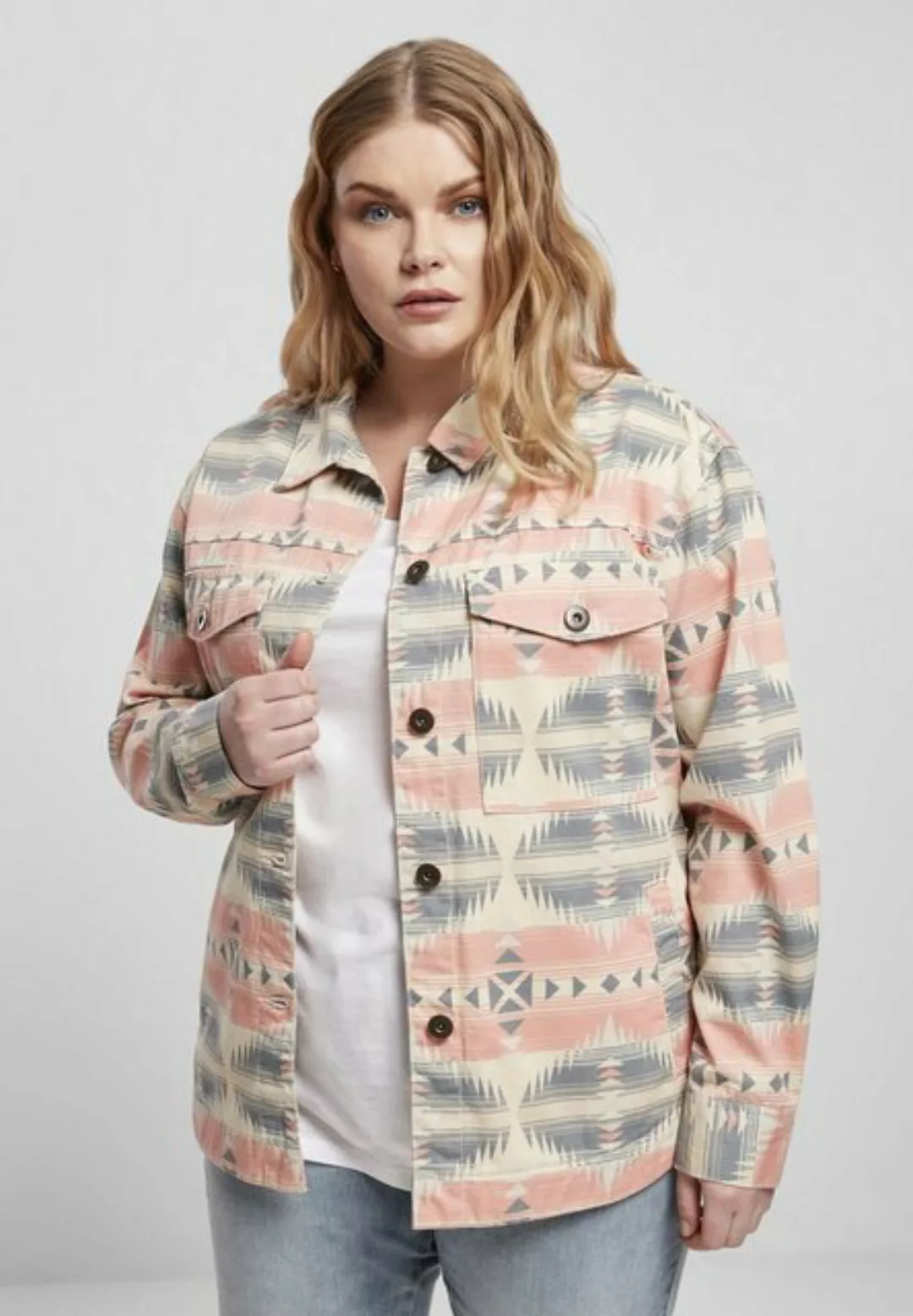 URBAN CLASSICS Outdoorjacke Damen Ladies Inka Oversized Shirt Jacket (1-St) günstig online kaufen