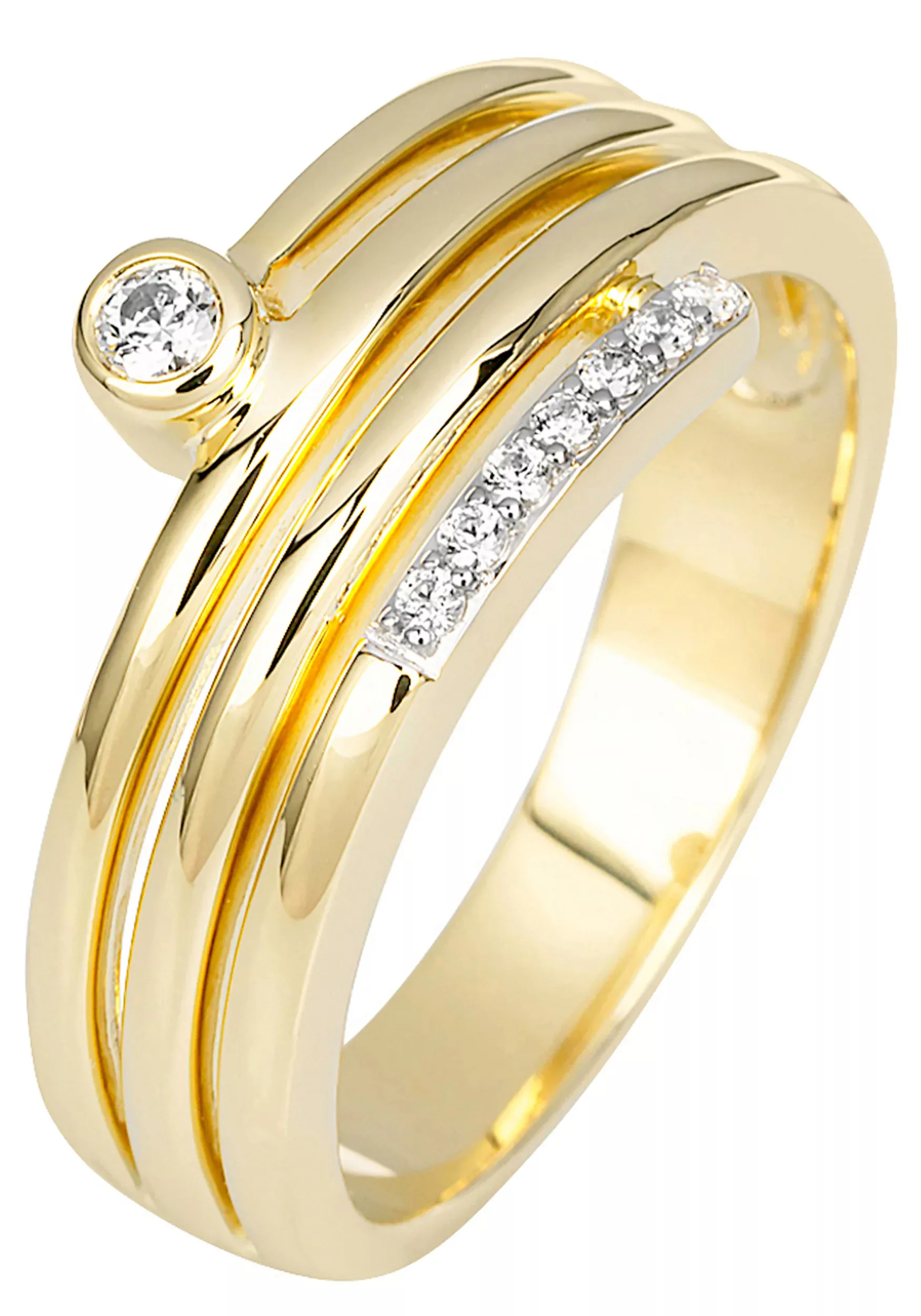 JOBO Fingerring, 585 Gold mit 8 Diamanten günstig online kaufen