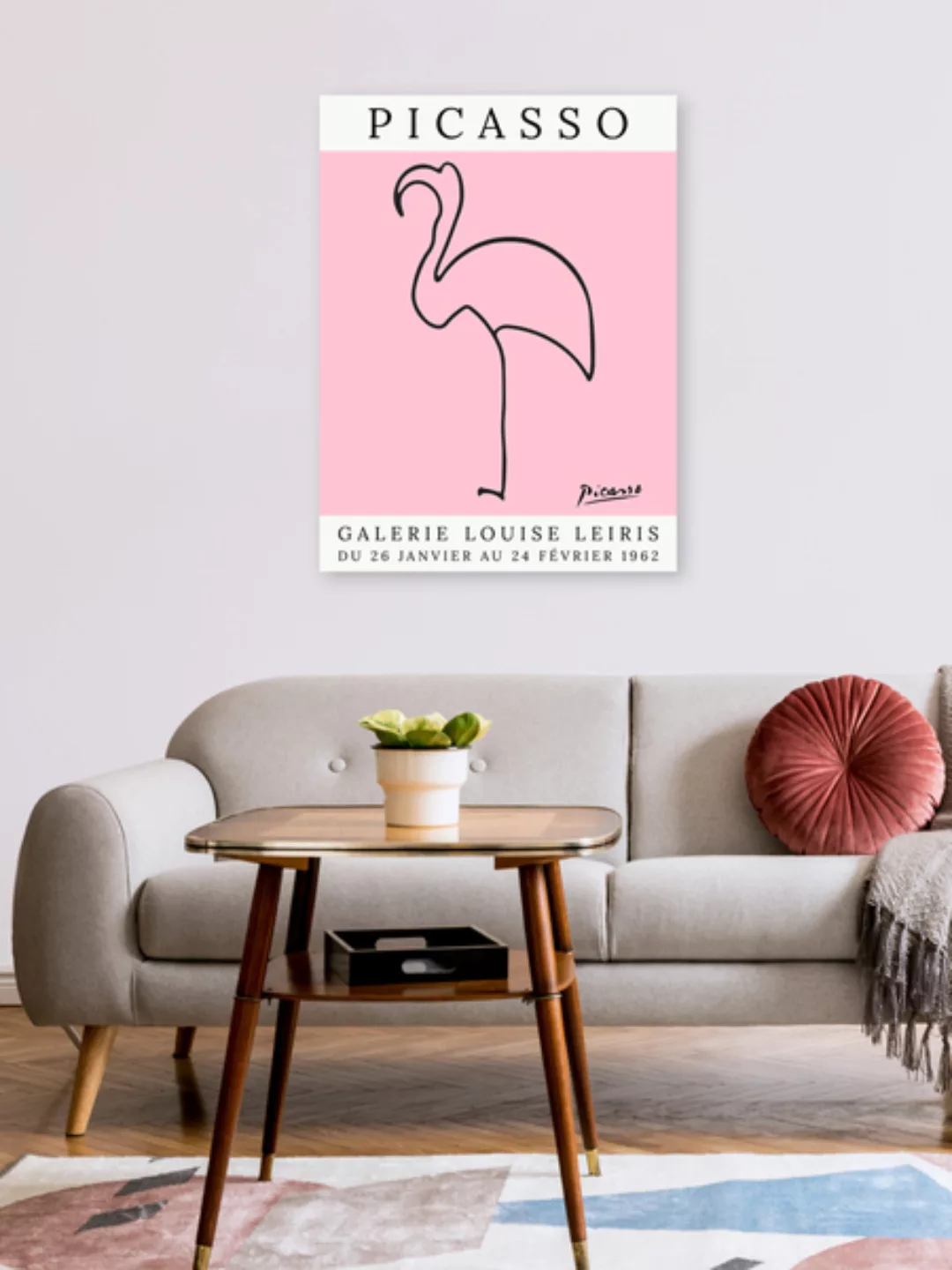Poster / Leinwandbild - Picasso Flamingo – Rosa günstig online kaufen