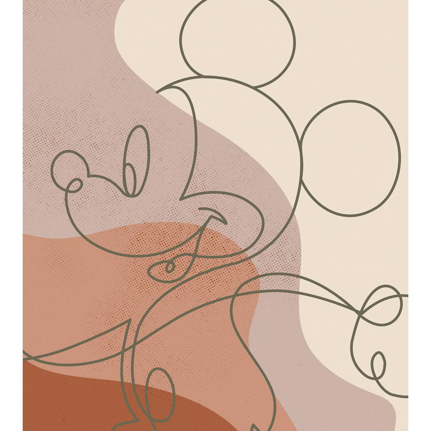 Komar Vliesfototapete Mickey Line Drawing 250 cm x 280 cm günstig online kaufen