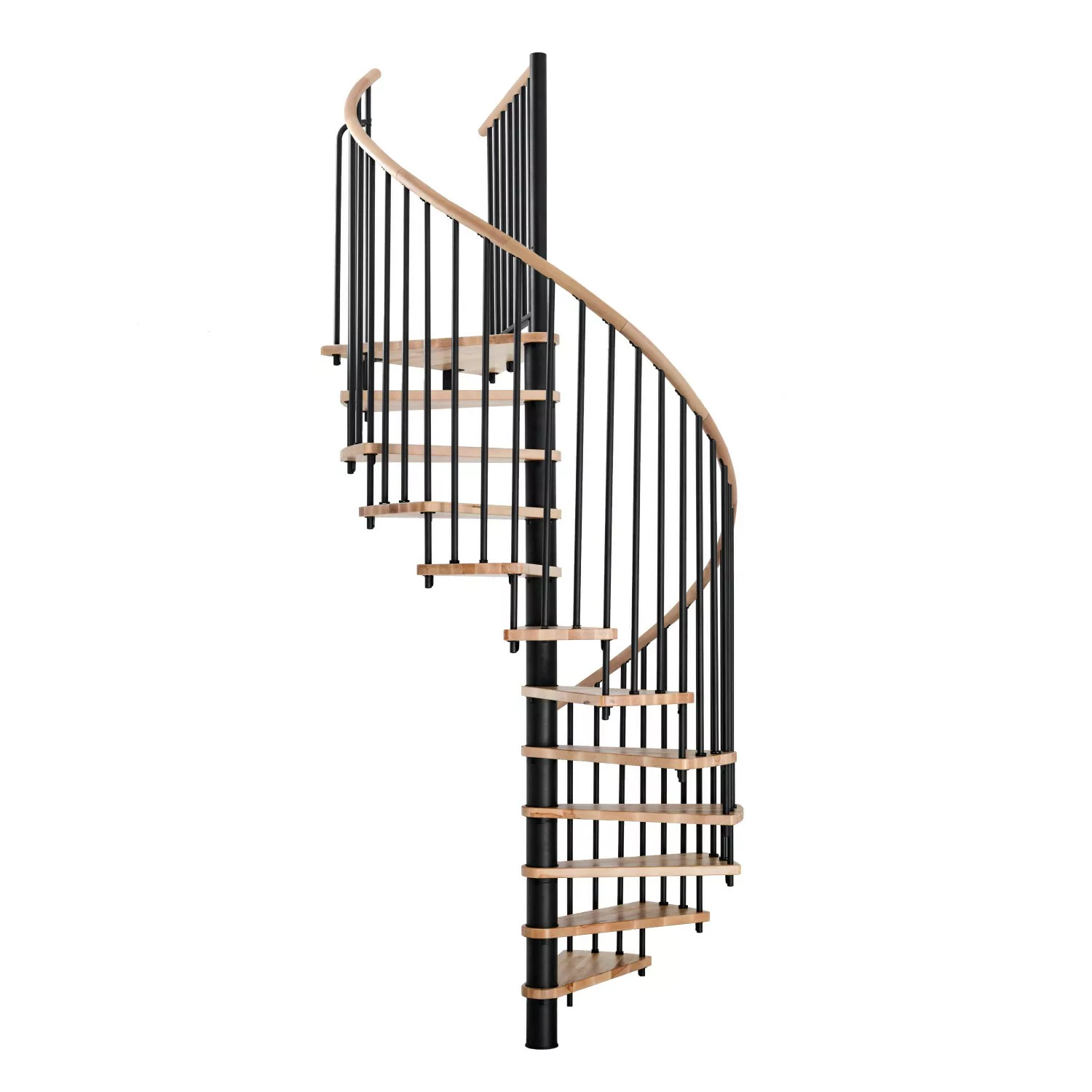 Minka Spindeltreppe Spiral Wood Buche Schwarz Ø 140 cm Geschosshöhe bis 305 günstig online kaufen