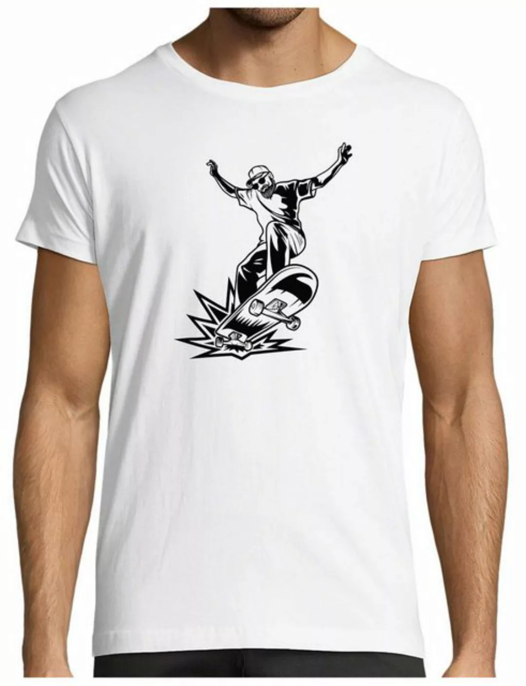 MyDesign24 T-Shirt Herren Skater Shirt springender Skateboarder Modernes St günstig online kaufen