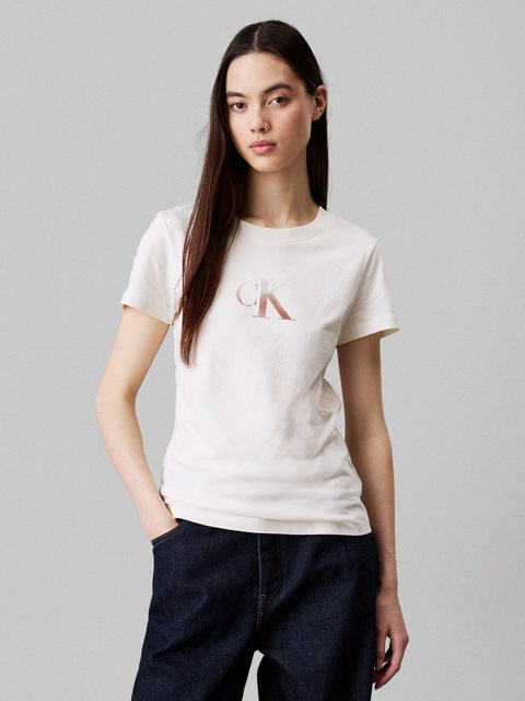 Calvin Klein Jeans Rundhalsshirt GRADIENT CK SLIM TEE mit Logodruck günstig online kaufen