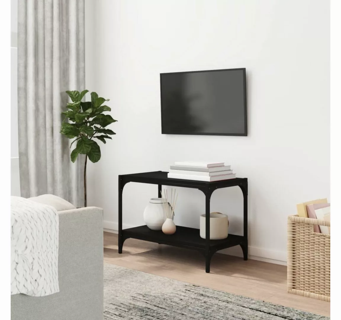 furnicato TV-Schrank Schwarz 60x33x41 cm Holzwerkstoff und Stahl günstig online kaufen