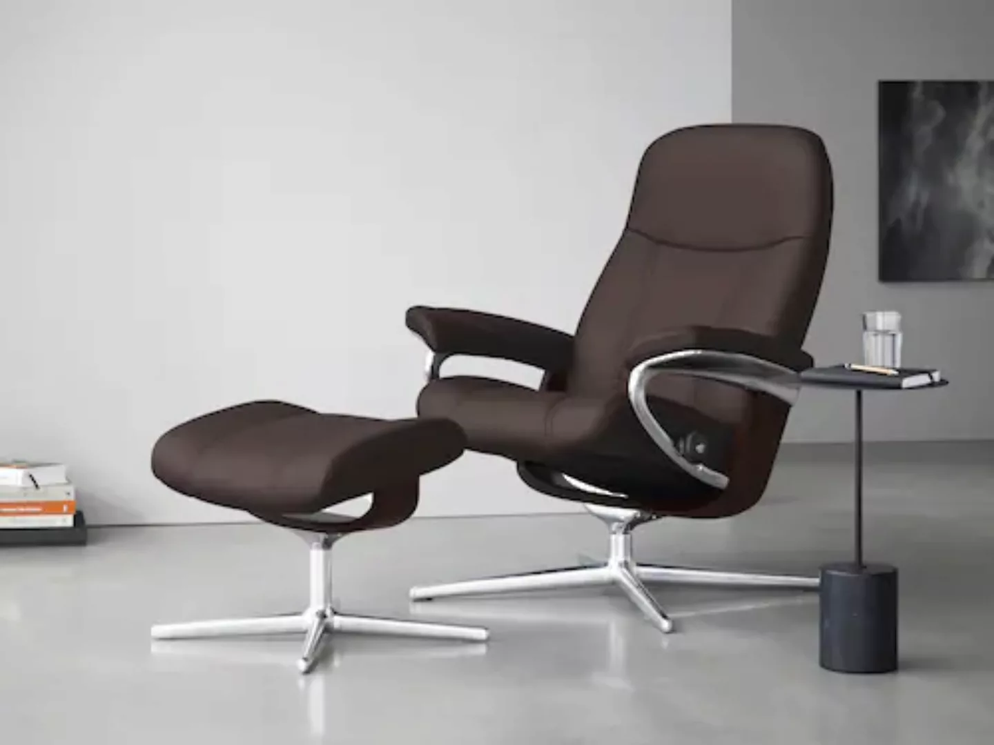 Stressless Fußhocker "Consul", mit Cross Base, Größe S, M & L, Holzakzent B günstig online kaufen