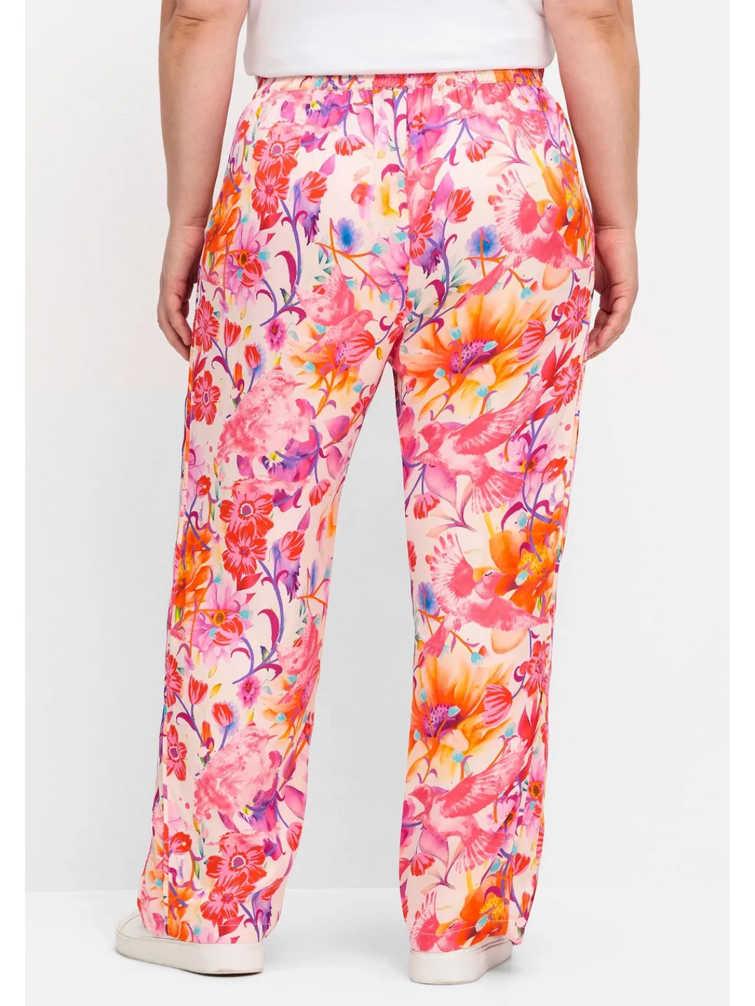 Sheego Schlupfhose "Große Größen", mit Blumenprint, gerader lockerer Schnit günstig online kaufen