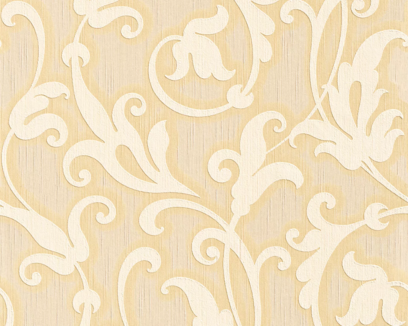 Bricoflor Creme Gold Vlies Textiltapete Ranken Vliestapete Elegant für Essz günstig online kaufen