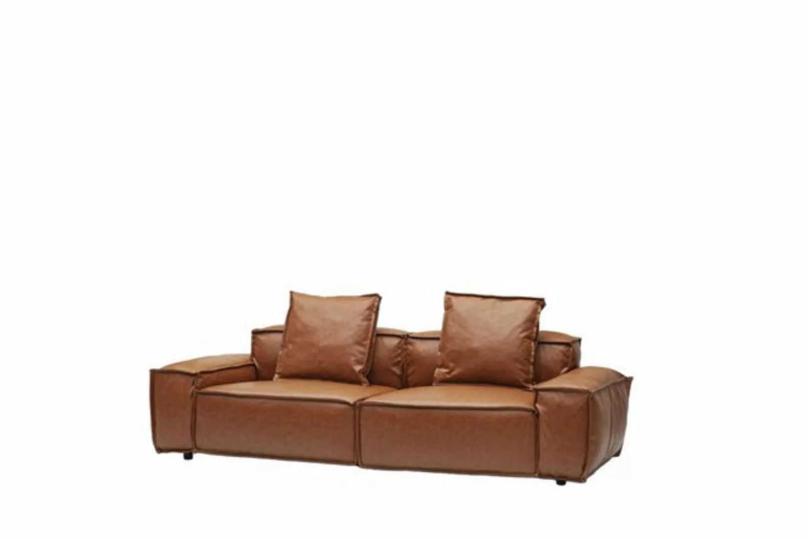 Xlmoebel 3-Sitzer Gemütliche 3-Sitzer Couch 240cm braunes Sitzpolster, Herg günstig online kaufen