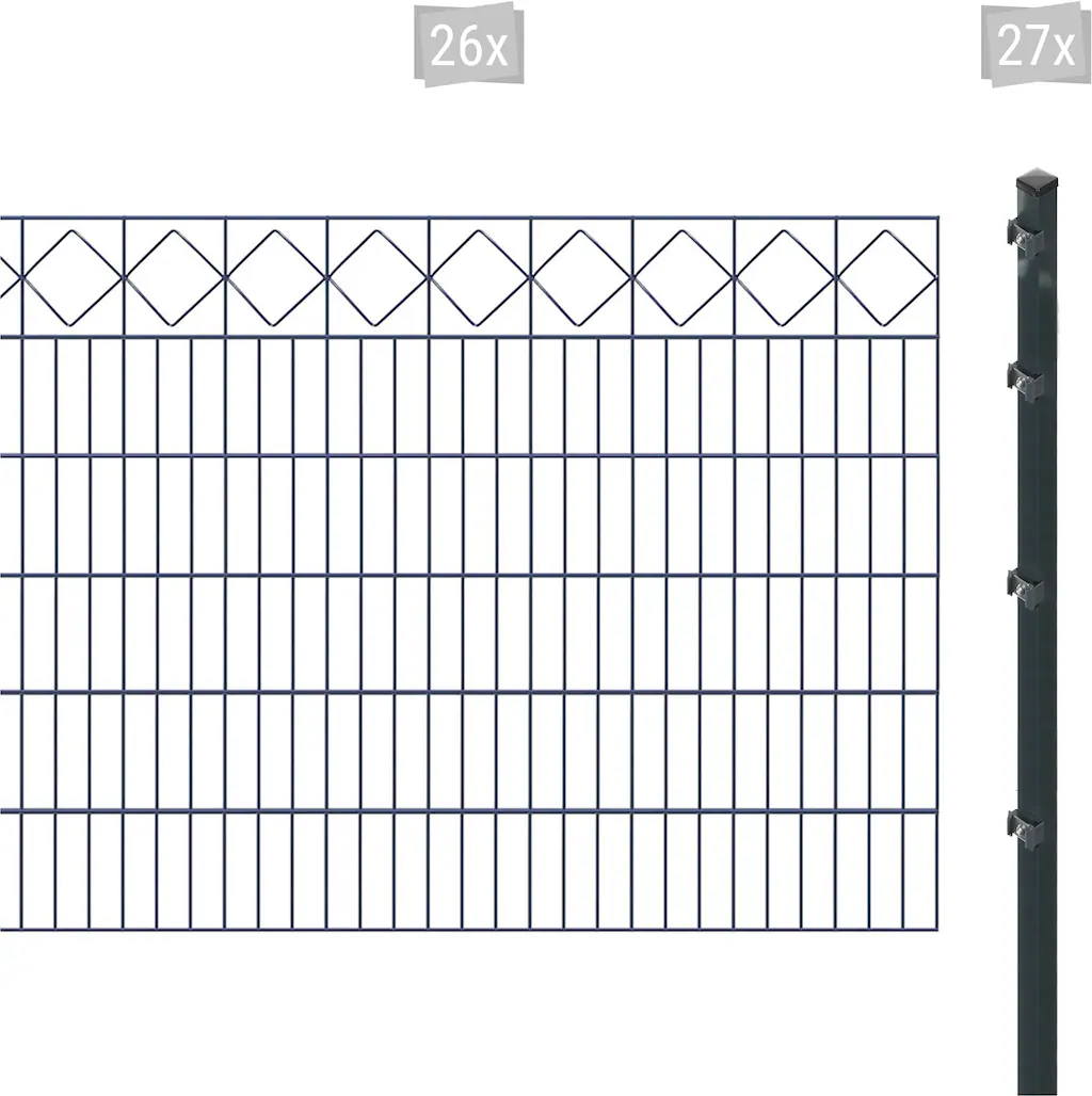 Arvotec Doppelstabmattenzaun "ESSENTIAL 120 zum Einbetonieren "Karo" mit Zi günstig online kaufen