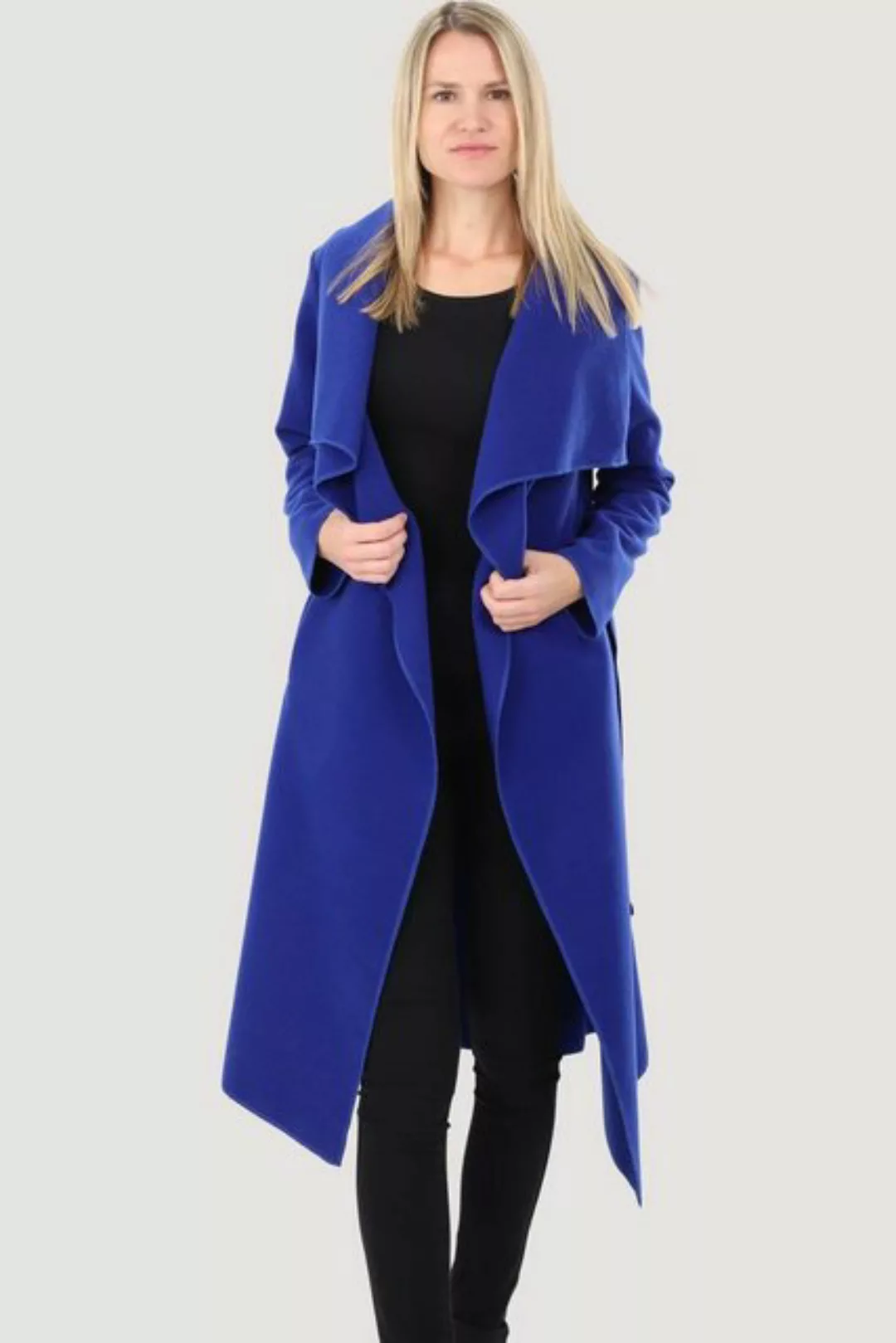 malito more than fashion Langmantel 3040 langer Mantel im Wasserfall-Schnit günstig online kaufen