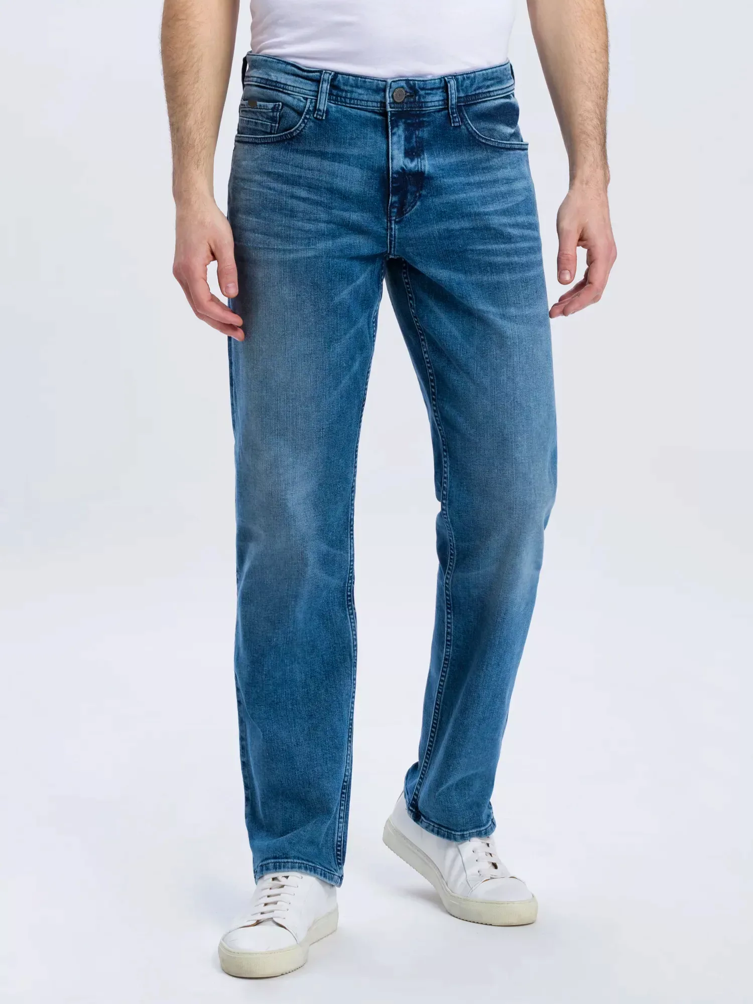 Cross Jeans Herren Jeans Antonio Relax Fit - Blau - Mid Blue günstig online kaufen