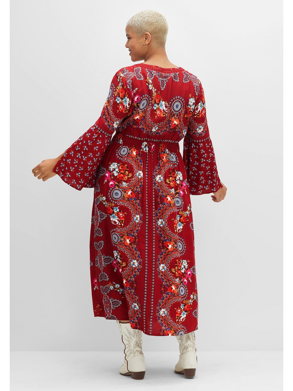 sheego by Joe Browns Maxikleid "Große Größen", im Boho-Stil, mit Trompetenä günstig online kaufen