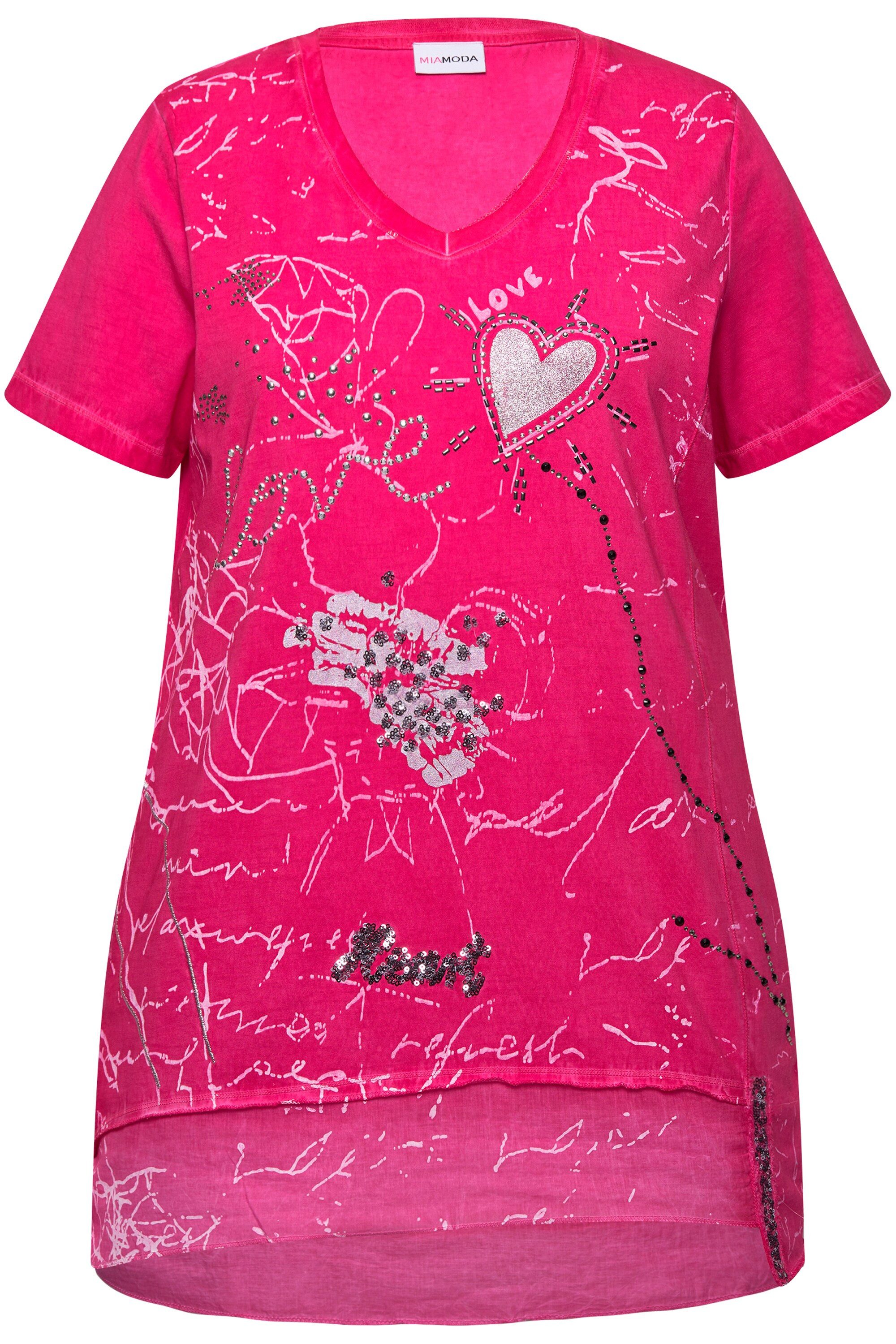 MIAMODA T-Shirt T-Shirt cold dyed verzierter günstig online kaufen