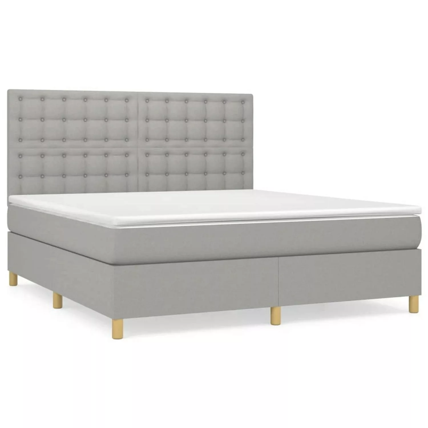 vidaXL Boxspringbett mit Matratze Hellgrau 180x200 cm Stoff1357496 günstig online kaufen