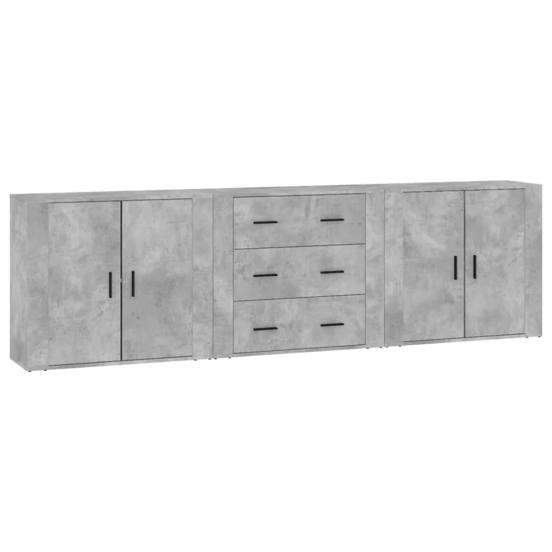 Vidaxl Sideboards 3 Stk. Betongrau Holzwerkstoff günstig online kaufen