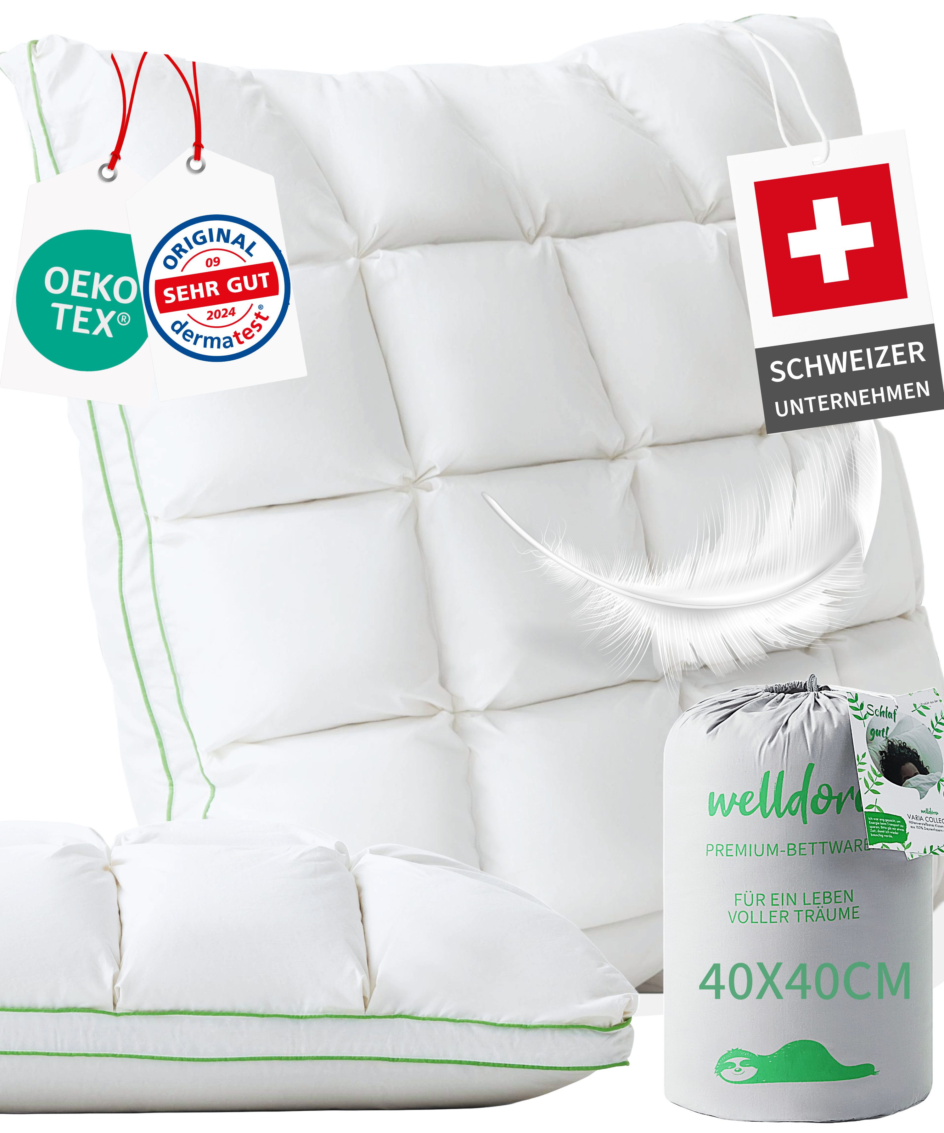 Welldora Kopfkissen Innovatives Puffwolken-Design für höchsten günstig online kaufen