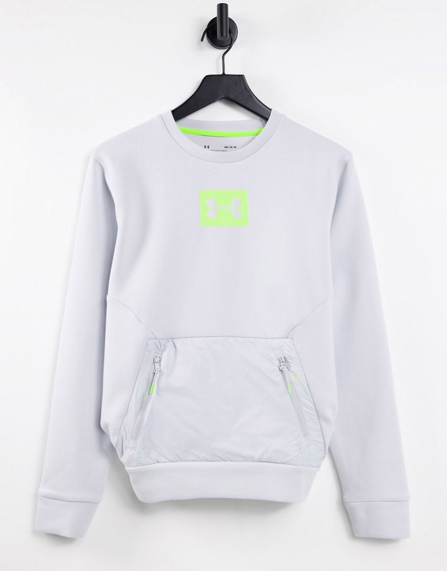 Under Armour – Summit – Sweatshirt aus Strick mit Rundhalsausschnitt in Gra günstig online kaufen