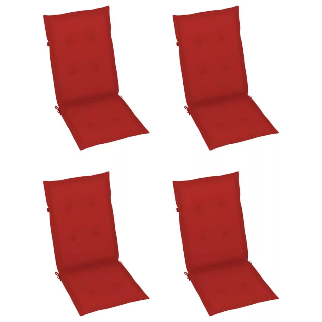 Vidaxl Gartenstuhlauflagen 4 Stk. Rot 120x50x3 Cm günstig online kaufen