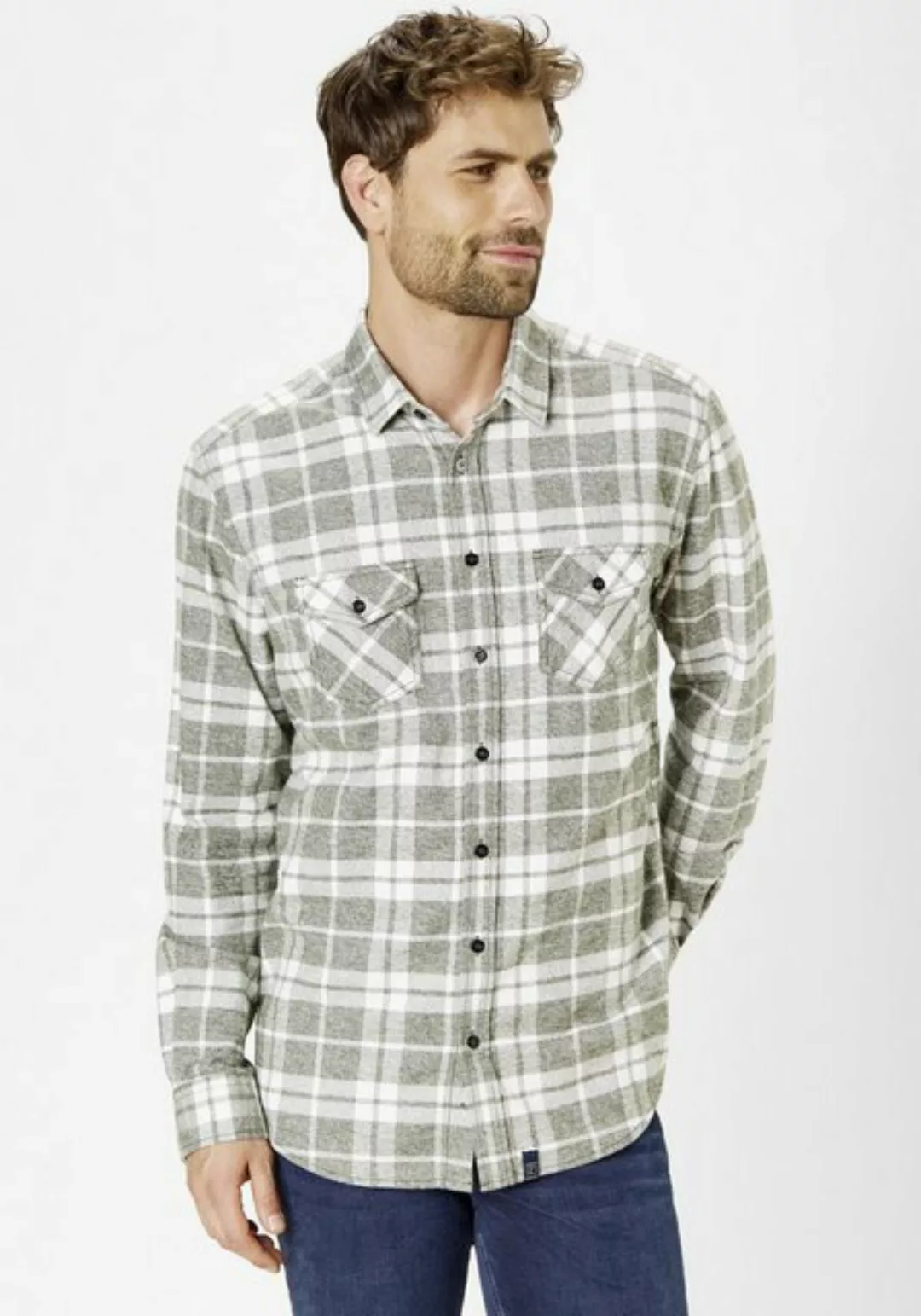 Paddock's Langarmhemd Flanellhemd aus reiner Baumwolle günstig online kaufen