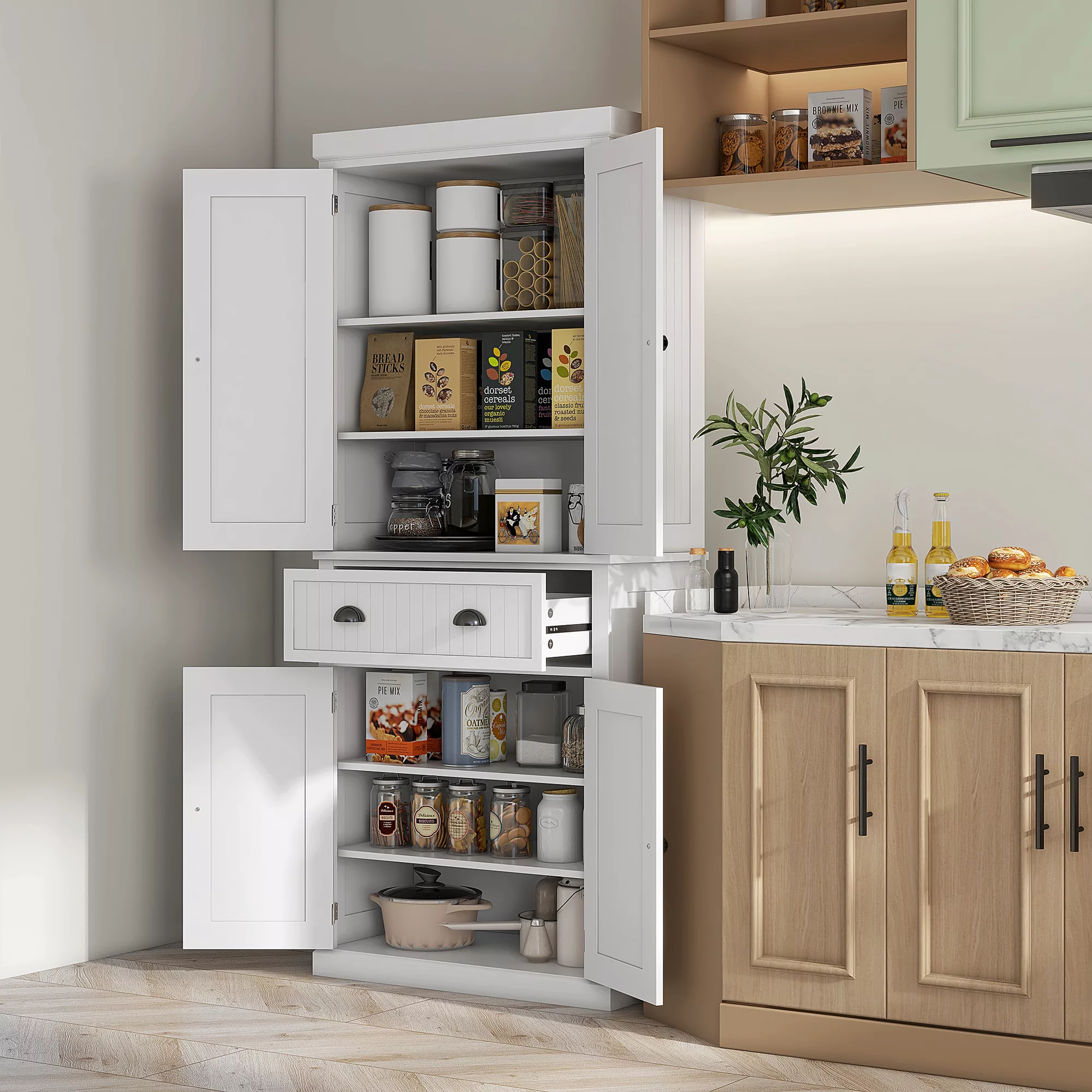 HOMCOM Küchenschrank Buffet Küchen Speicherschrank Mehrzweckschrank verstel günstig online kaufen