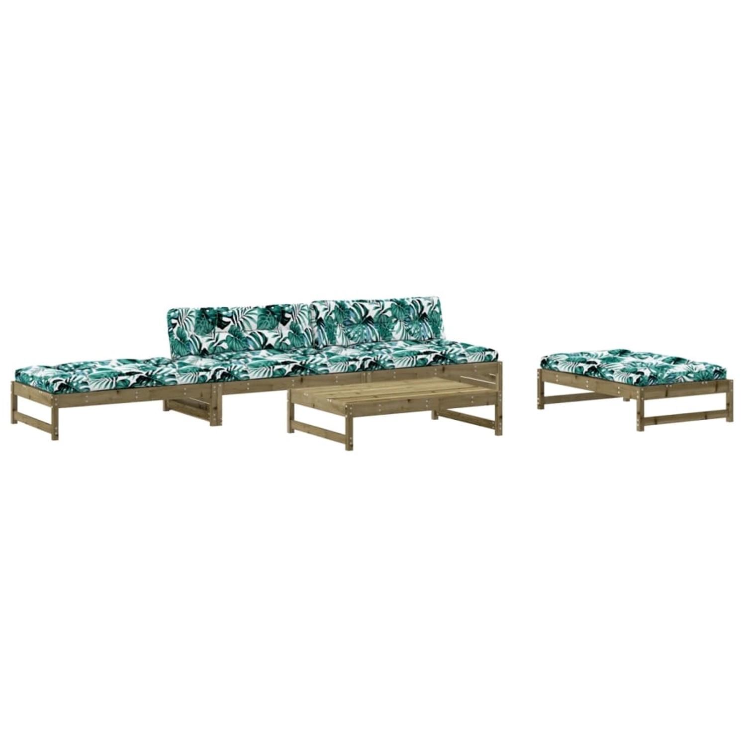 vidaXL 5-tlg Garten-Lounge-Set mit Kissen Imprägniertes Kiefernholz Modell günstig online kaufen