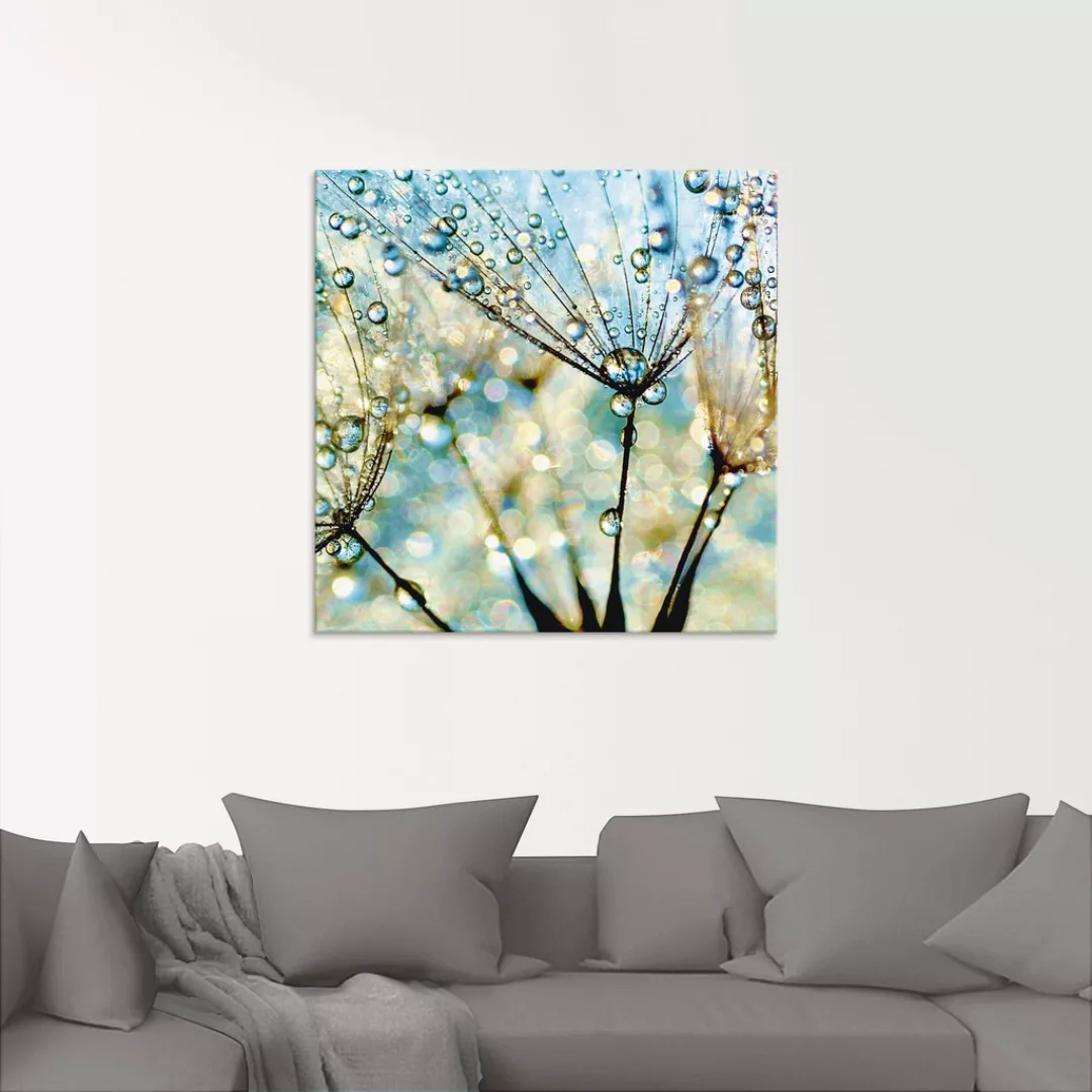 Artland Glasbild "Pusteblume Blaue Diamanten", Blumen, (1 St.) günstig online kaufen