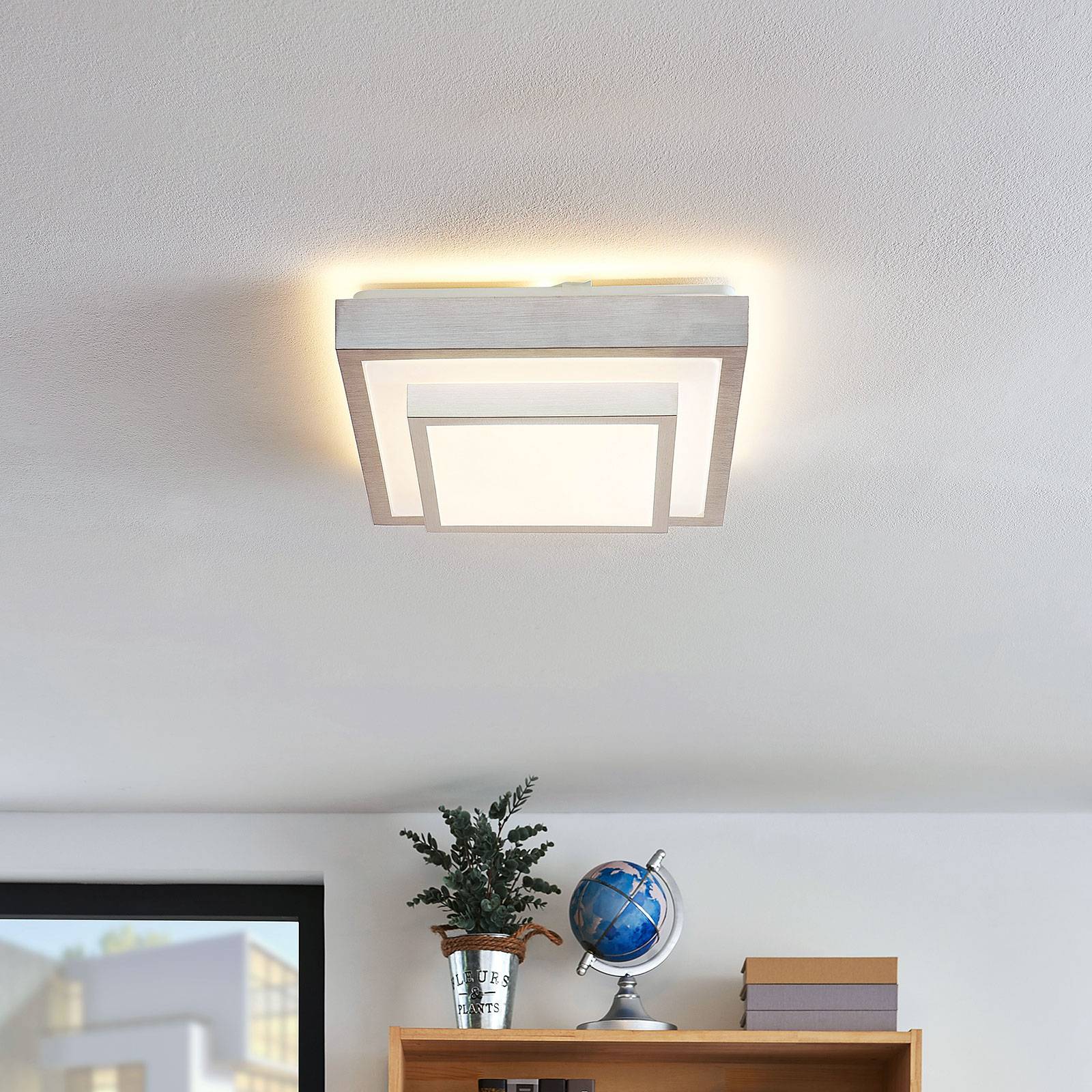 Lindby Mirco LED-Alu-Deckenlampe, eckig, 32 cm günstig online kaufen