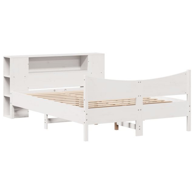 vidaXL Bett Massivholzbett ohne Matratze Weiß 135x190 cm Kiefernholz günstig online kaufen