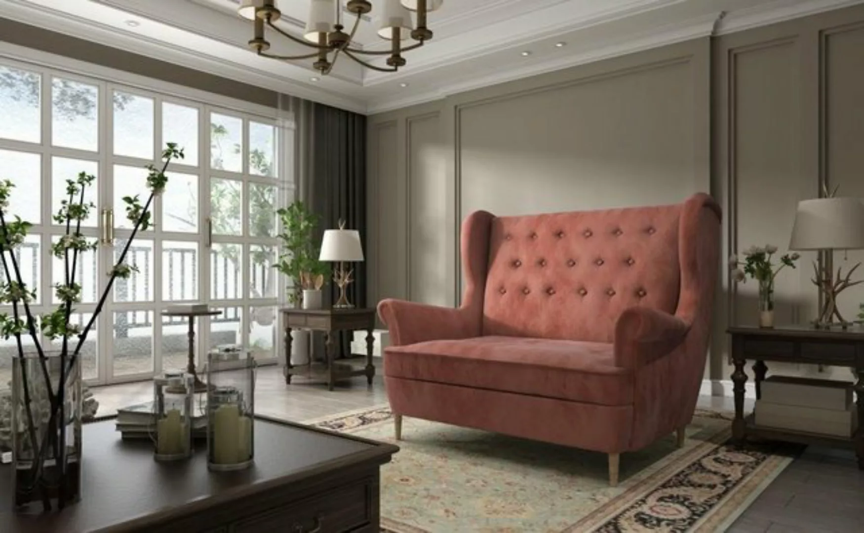 JVmoebel Sofa Moderner Blauer Chesterfield Zweisitzer Luxus Polster Couch N günstig online kaufen