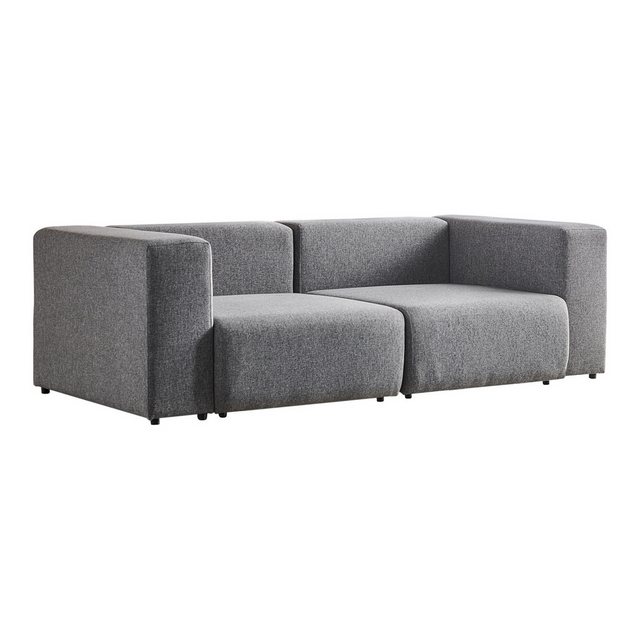 en.casa Sofa, 2 Teile, »Suldal« 2-Sitzer Modulsofa Textil Grau günstig online kaufen