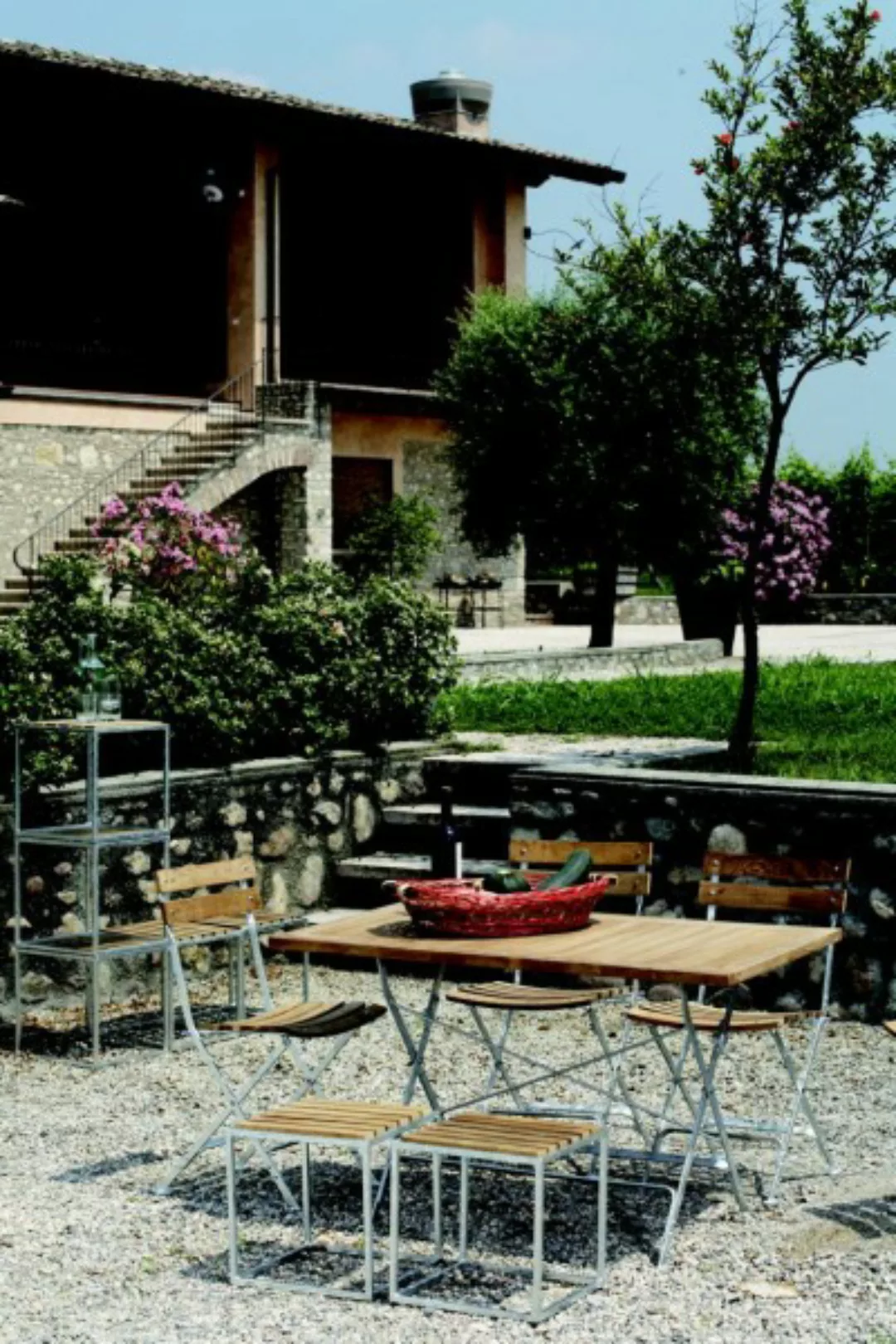 Jan Kurtz - Lucca Teakholz Gartenset - natur/Teakholz/Klapptisch 120x70cm/4 günstig online kaufen