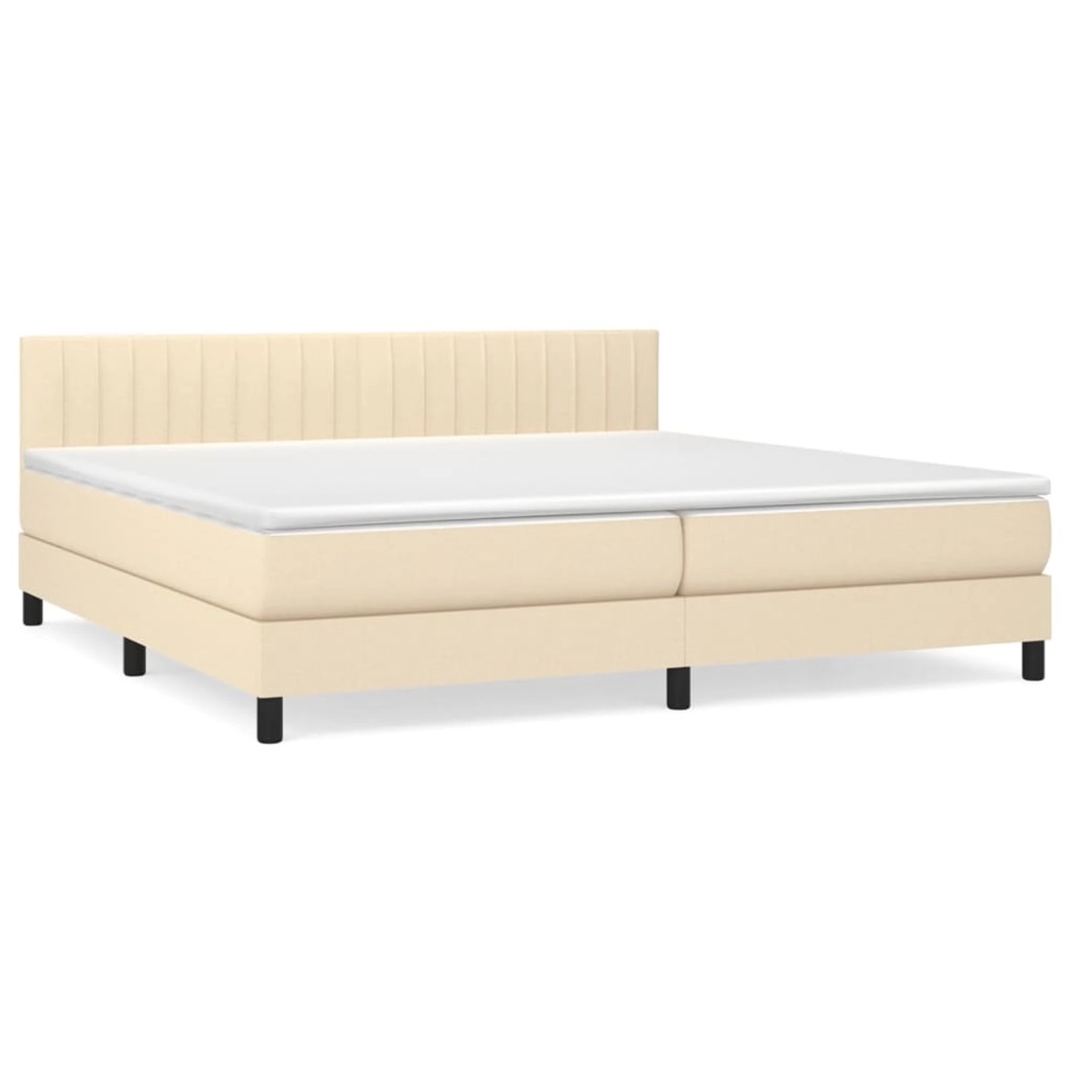 vidaXL Boxspringbett Boxspringbett mit Matratze Creme 200x200 cm Stoff Bett günstig online kaufen