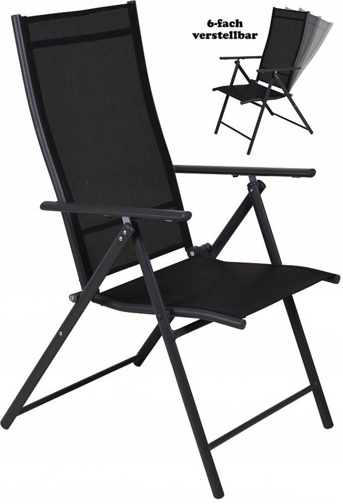 Koopman Gartenstuhl Hochlehner Metall Klappstuhl 106x67x57cm günstig online kaufen