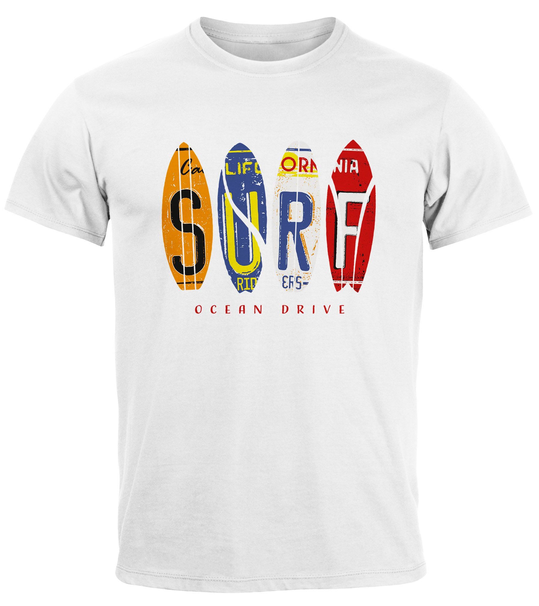 Neverless Print-Shirt Herren T-Shirt Print Surfboards günstig online kaufen