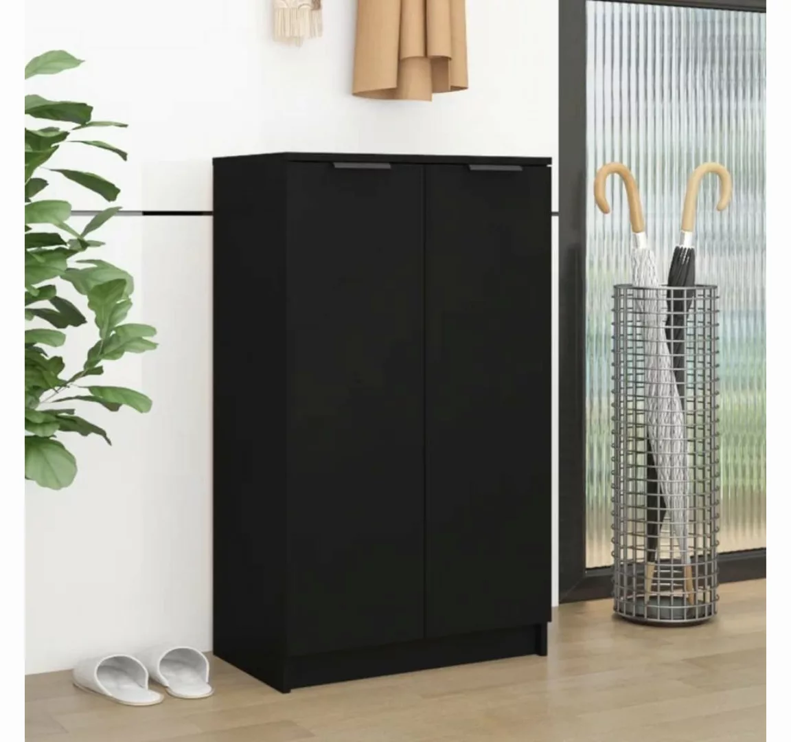 furnicato Schuhschrank Schwarz 59x35x100 cm Holzwerkstoff günstig online kaufen