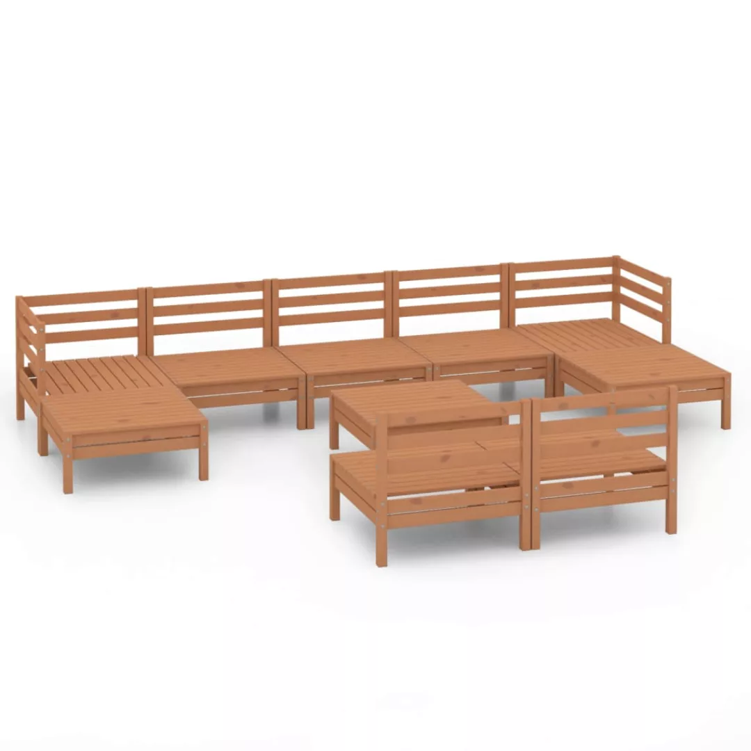 10-tlg. Garten-lounge-set Honigbraun Massivholz Kiefer günstig online kaufen