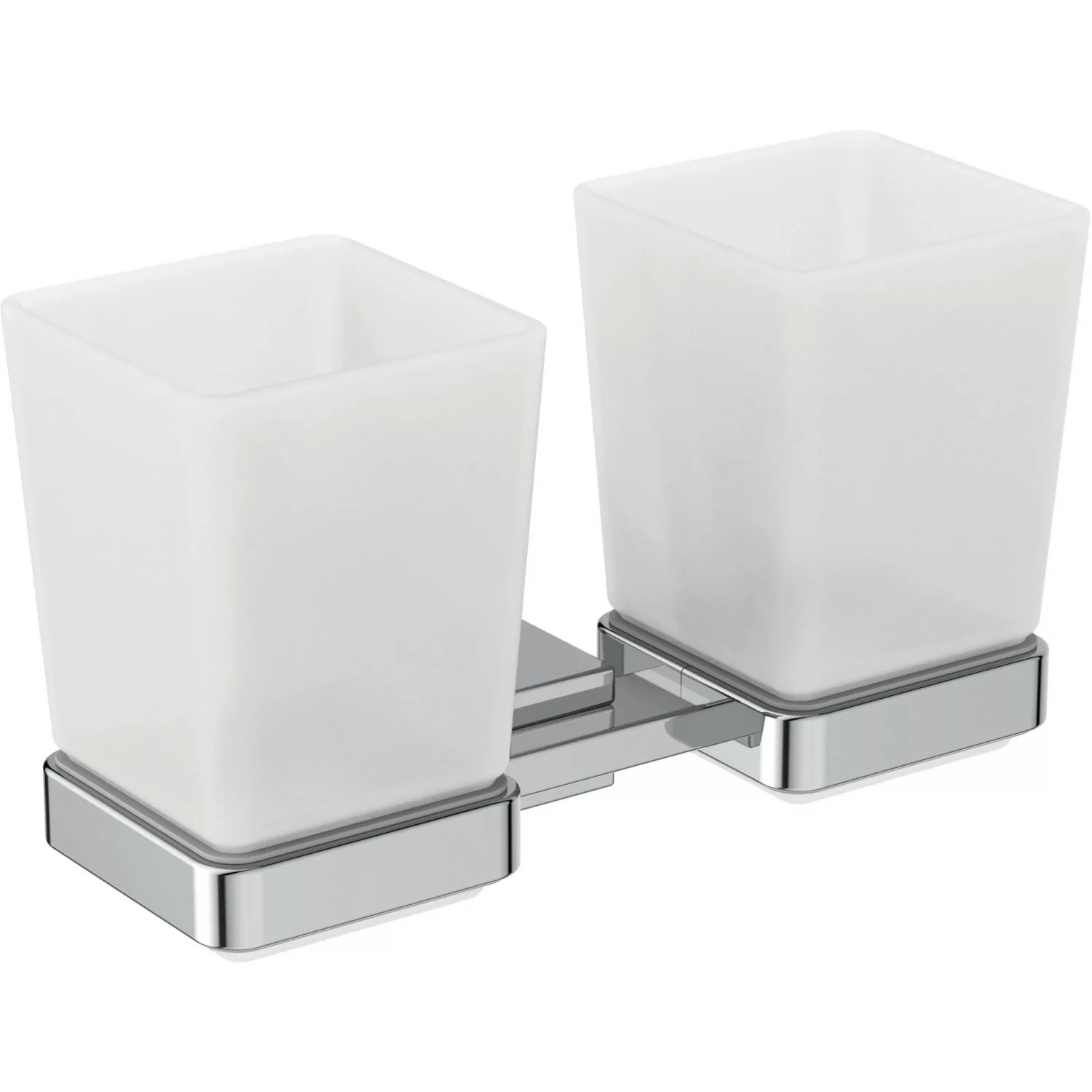 Ideal Standard 2 Mundgläser IOM Cube aus Satiniertem Glas/ Chrom günstig online kaufen