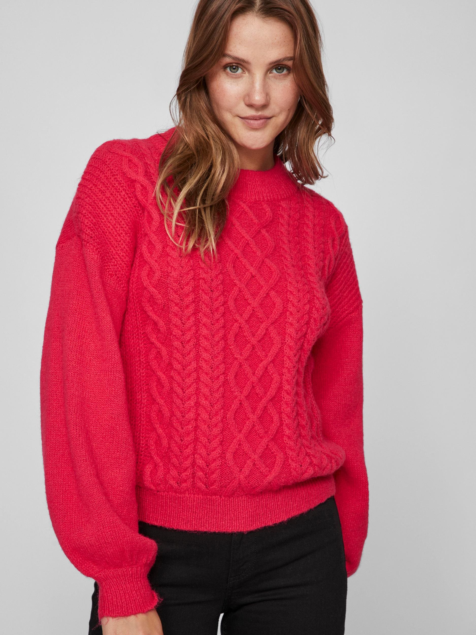 Vila Strickpullover VICHINTI O-NECK CABLE KNIT TOP/SU-NOOS günstig online kaufen